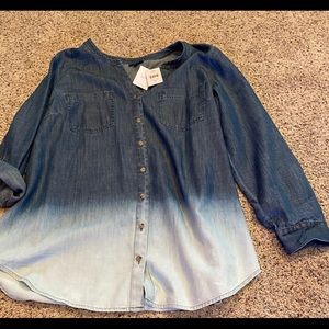 J Jill Indigo Dip Dyed Cold Blue Wash Med. Denim NWT